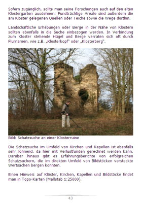 Schatzsuche an einer alten Klosterruine oder Kirchenruine
